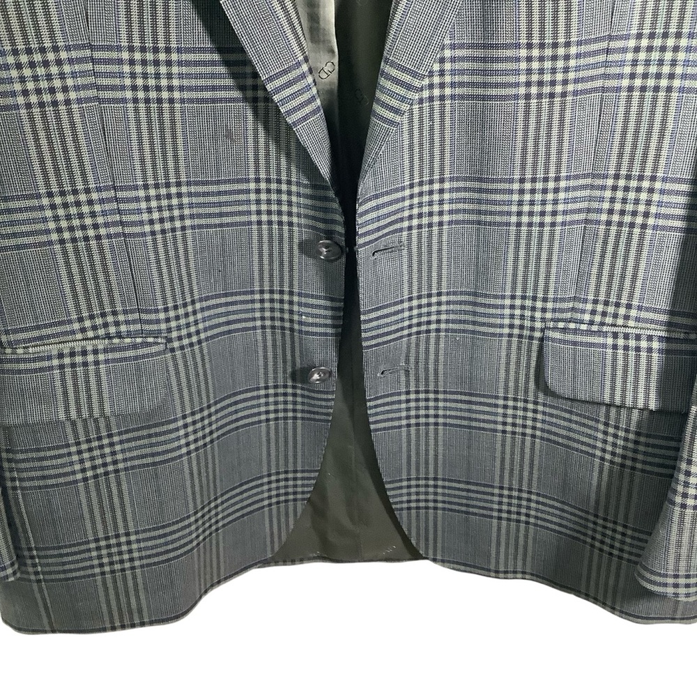 VTG Christian Dior Monsieur Wool Plaid Two-Button Blazer-FLAWED - Picture 7 of 15